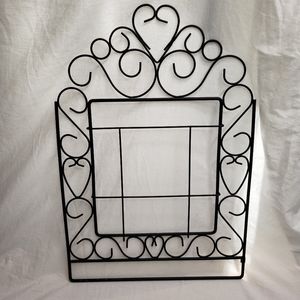 Scrolled Black Metal Picture Frame Slide-in Open Front  17 x 12 Inches